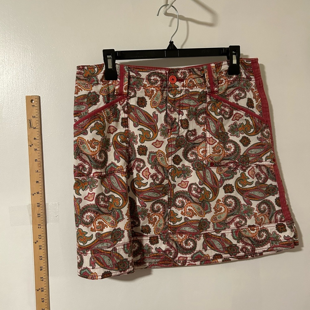 Aventura Organic Cotton Multicolor Paisley Mini Cargo Skirt